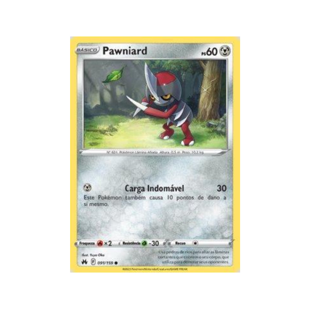 Pawniard 091/159 in Portuguese Crown Zenith Pokémon TCG