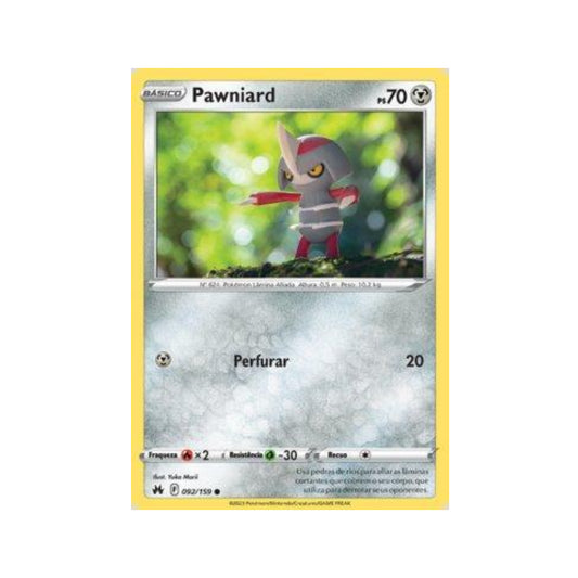 Pawniard 092/159 in Portuguese Crown Zenith Pokémon TCG