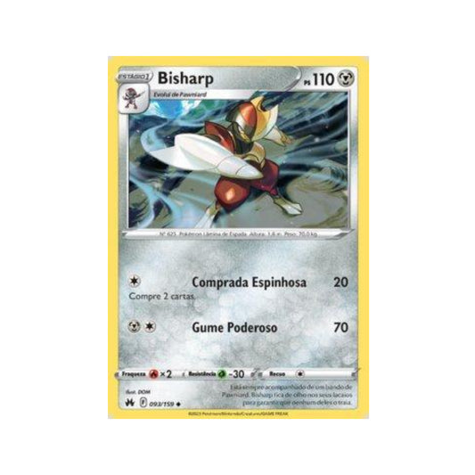 Bisharp 093/159 in Portuguese Crown Zenith Pokémon TCG