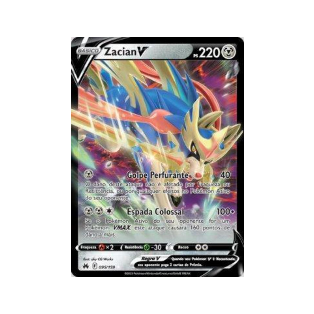 Zacian-V 095/159 in Portuguese Crown Zenith Pokémon TCG