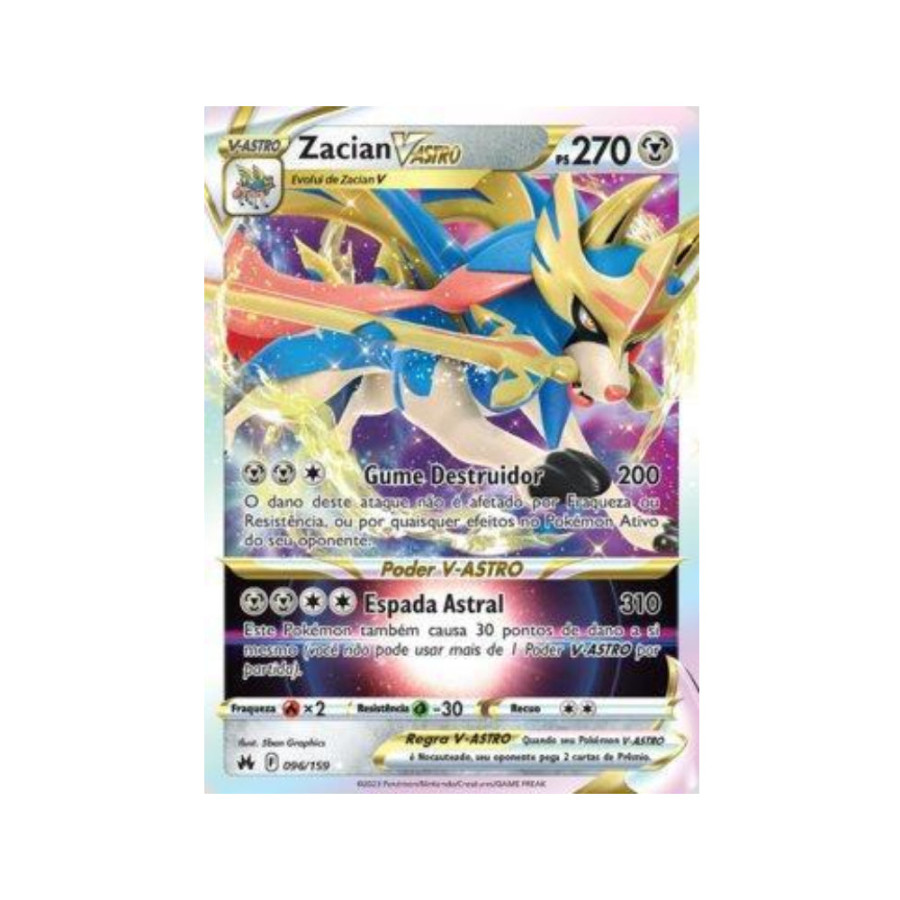 Zacian-VSTAR 096/159 in Portuguese Crown Zenith Pokémon TCG