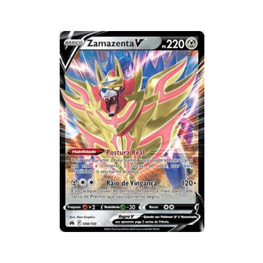 Zamazenta-V 098/159 in Portuguese Crown Zenith Pokémon TCG