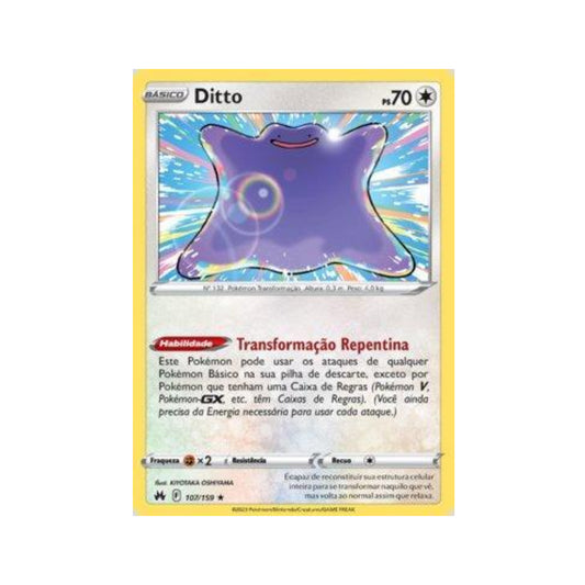 Ditto 107/159 in Portuguese Crown Zenith Pokémon TCG