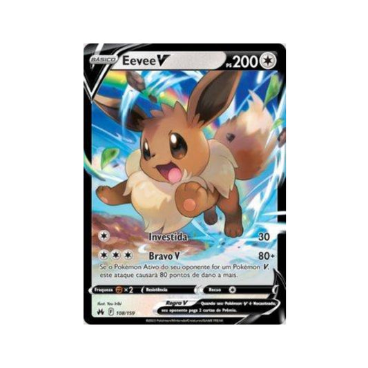 Eevee-V 108/159 in Portuguese Crown Zenith Pokémon TCG