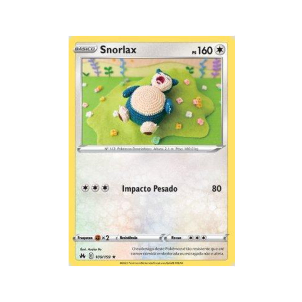 Snorlax 109/159 in Portuguese Crown Zenith Pokémon TCG