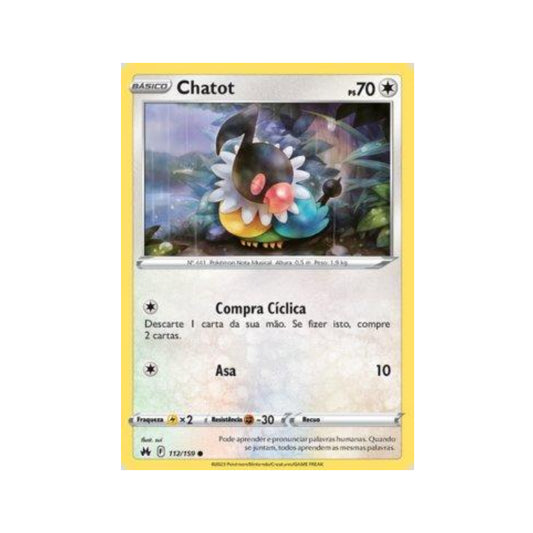 Chatot 112/159 in Portuguese Crown Zenith Pokémon TCG