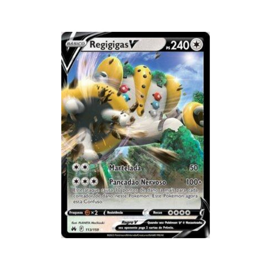 Regigigas-V 113/159 in Portuguese Crown Zenith Pokémon TCG