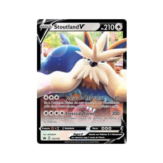 Stoutland-V 116/159 in Portuguese Crown Zenith Pokémon TCG