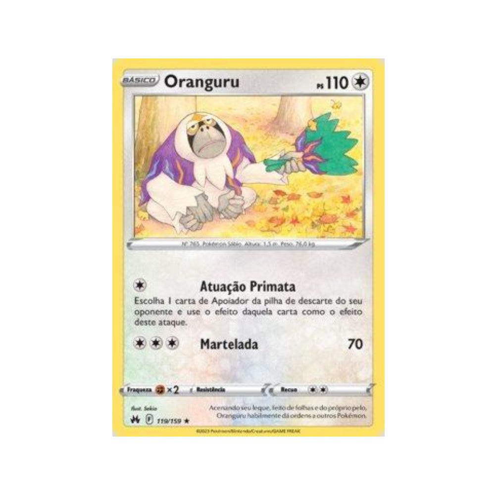 Oranguru 119/159 in Portuguese Crown Zenith Pokémon TCG