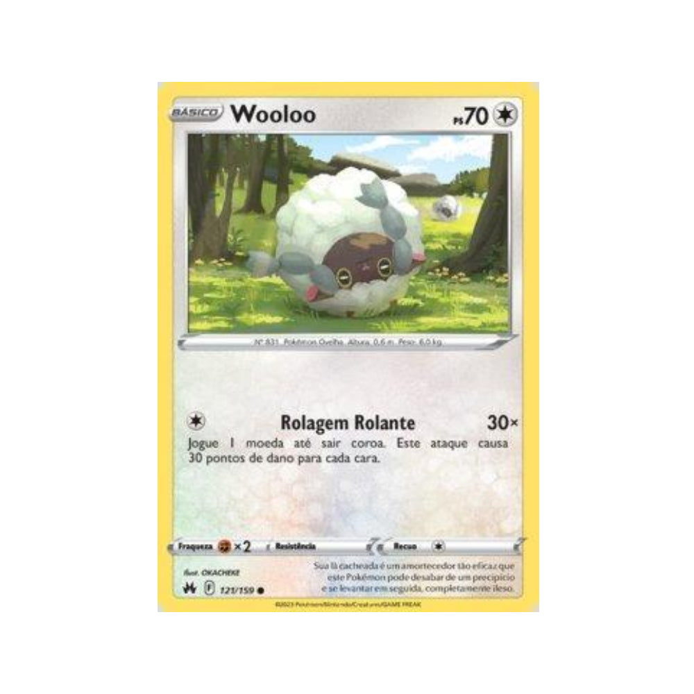 Wooloo 121/159 in Portuguese Crown Zenith Pokémon TCG