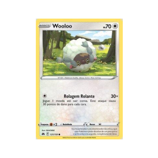 Wooloo 121/159 in Portuguese Crown Zenith Pokémon TCG