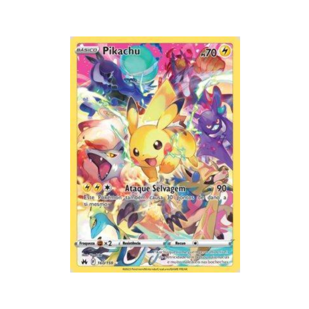 Pikachu 160/159 in Portuguese Crown Zenith Pokémon TCG