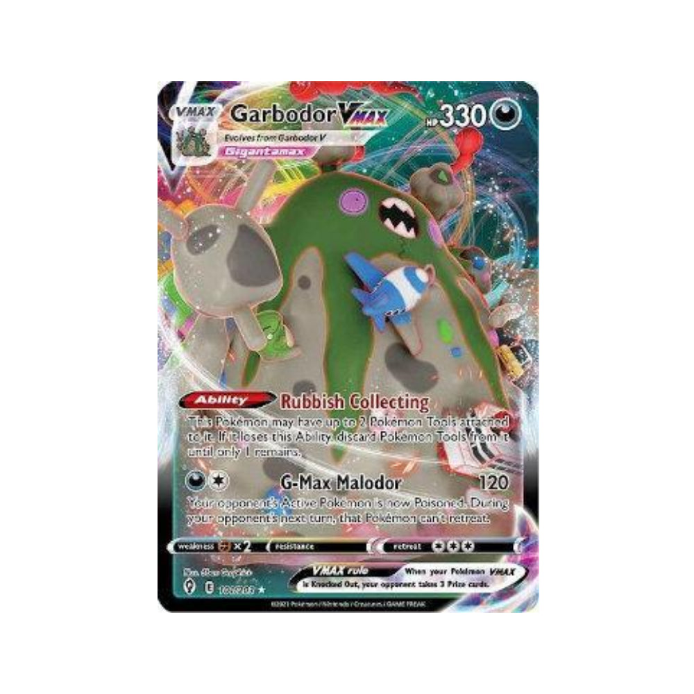 Garbodor-VMAX 101/203 in Portuguese Evolving Skies Pokémon TCG