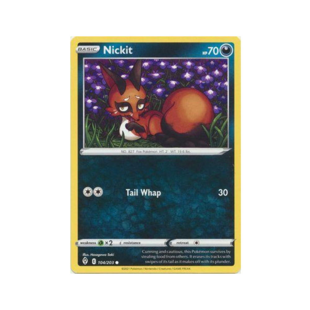 Nickit 104/203 in Portuguese Evolving Skies Pokémon TCG