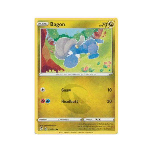 Bagon 107/203 in Portuguese Evolving Skies Pokémon TCG