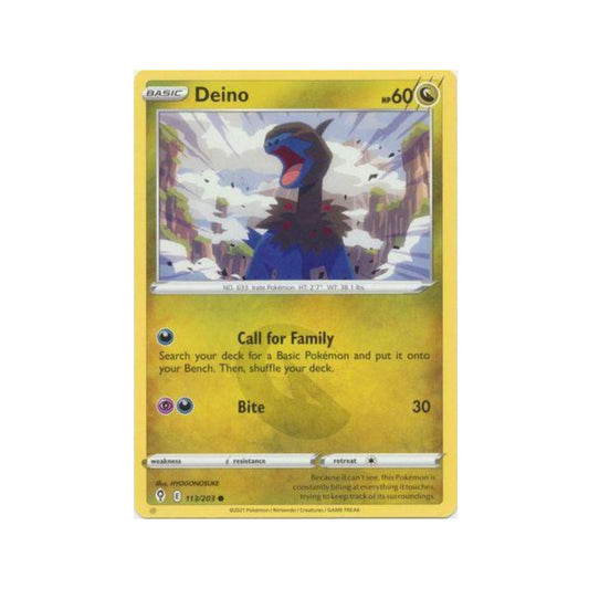 Deino 113/203 in Portuguese Evolving Skies Pokémon TCG