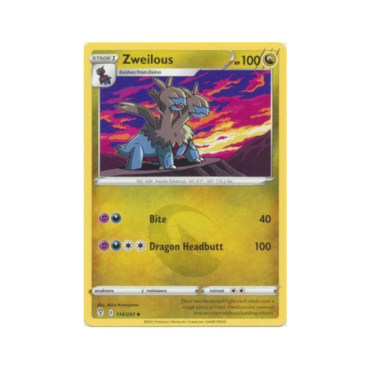 Zweilous 114/203 in Portuguese Evolving Skies Pokémon TCG