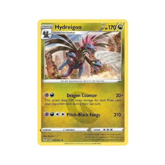 Hydreigon 115/203 in Portuguese Evolving Skies Pokémon TCG