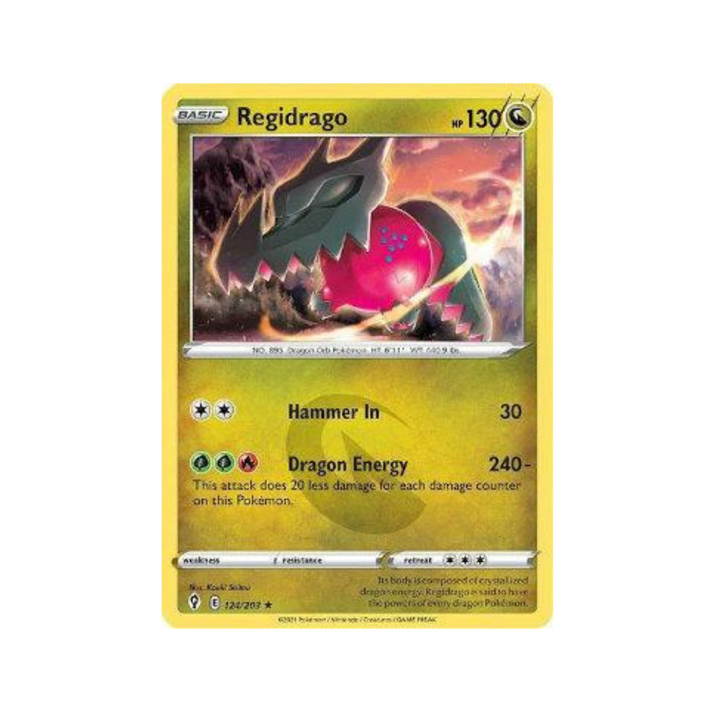 Regidrago 124/203 in Portuguese Evolving Skies Pokémon TCG