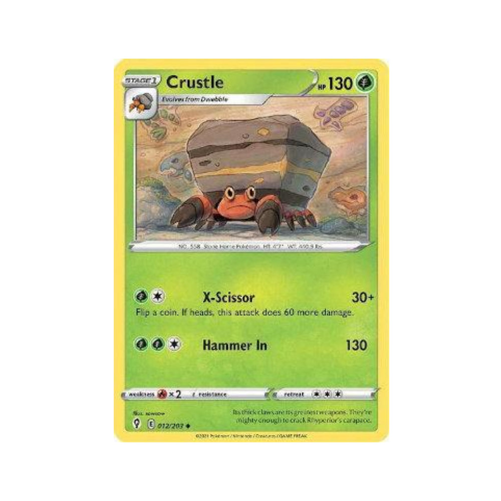 Crustle 12/203 in Portuguese Evolving Skies Pokémon TCG