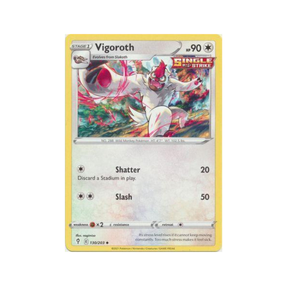 Vigoroth 130/203 in Portuguese Evolving Skies Pokémon TCG