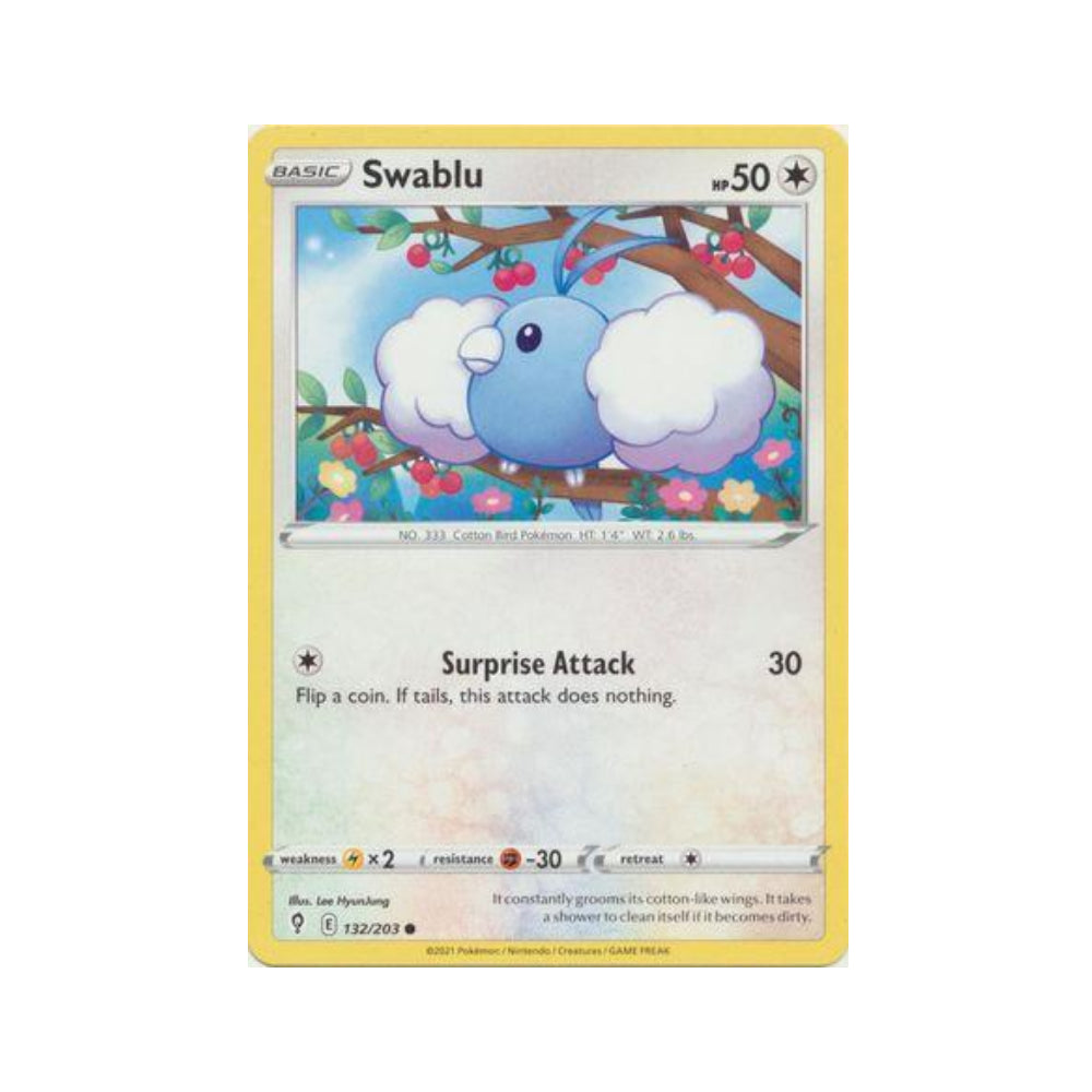 Swablu 132/203 in Portuguese Evolving Skies Pokémon TCG