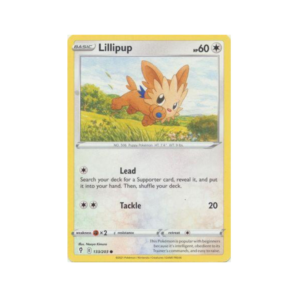 Lillipup 133/203 in Portuguese Evolving Skies Pokémon TCG