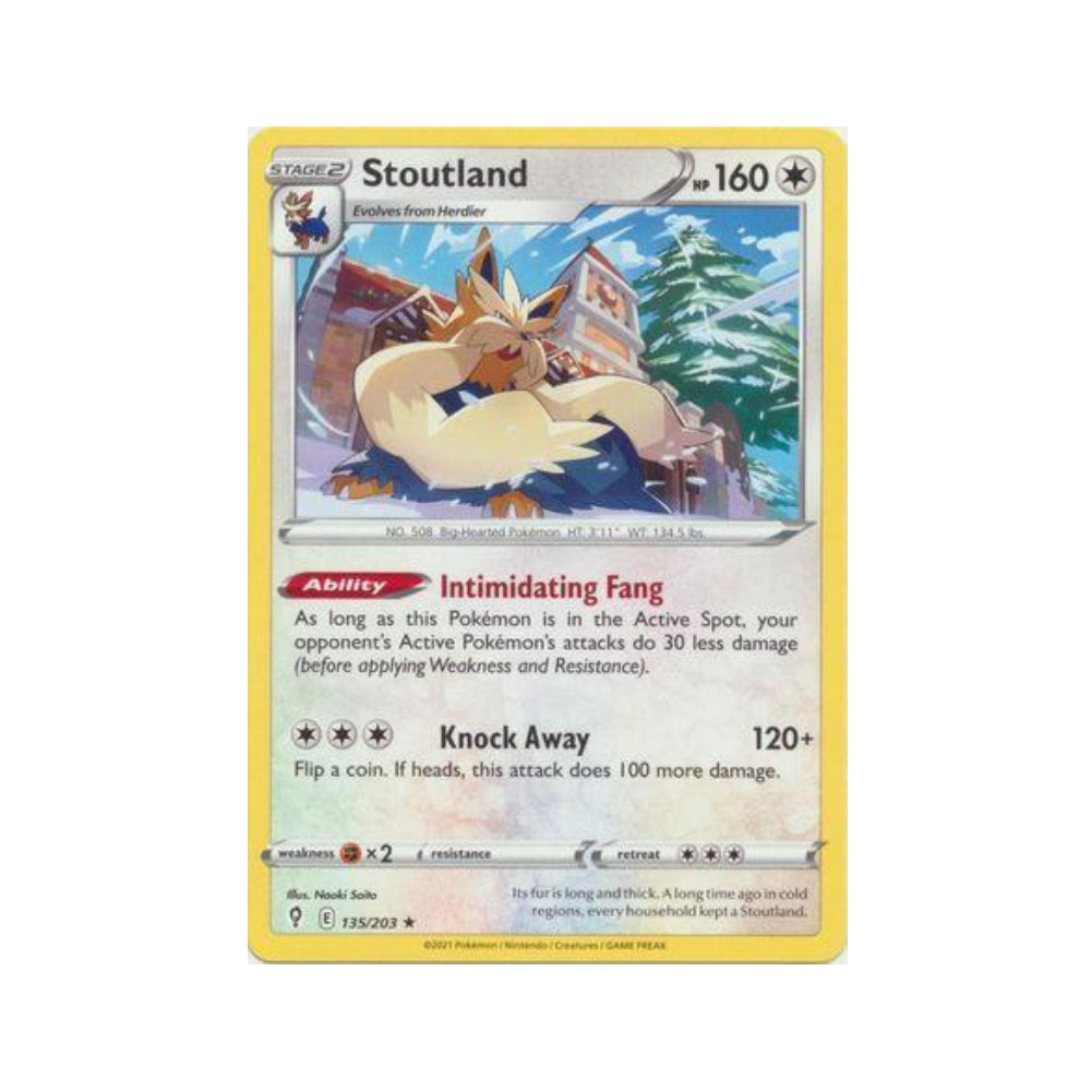 Stoutland 135/203 in Portuguese Evolving Skies Pokémon TCG