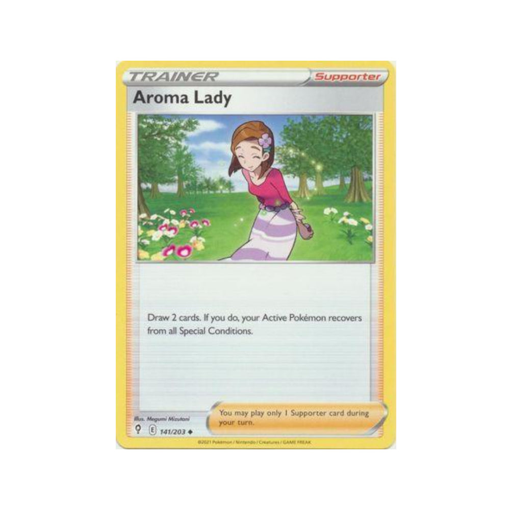 Aroma Lady 141/203 in Portuguese Evolving Skies Pokémon TCG