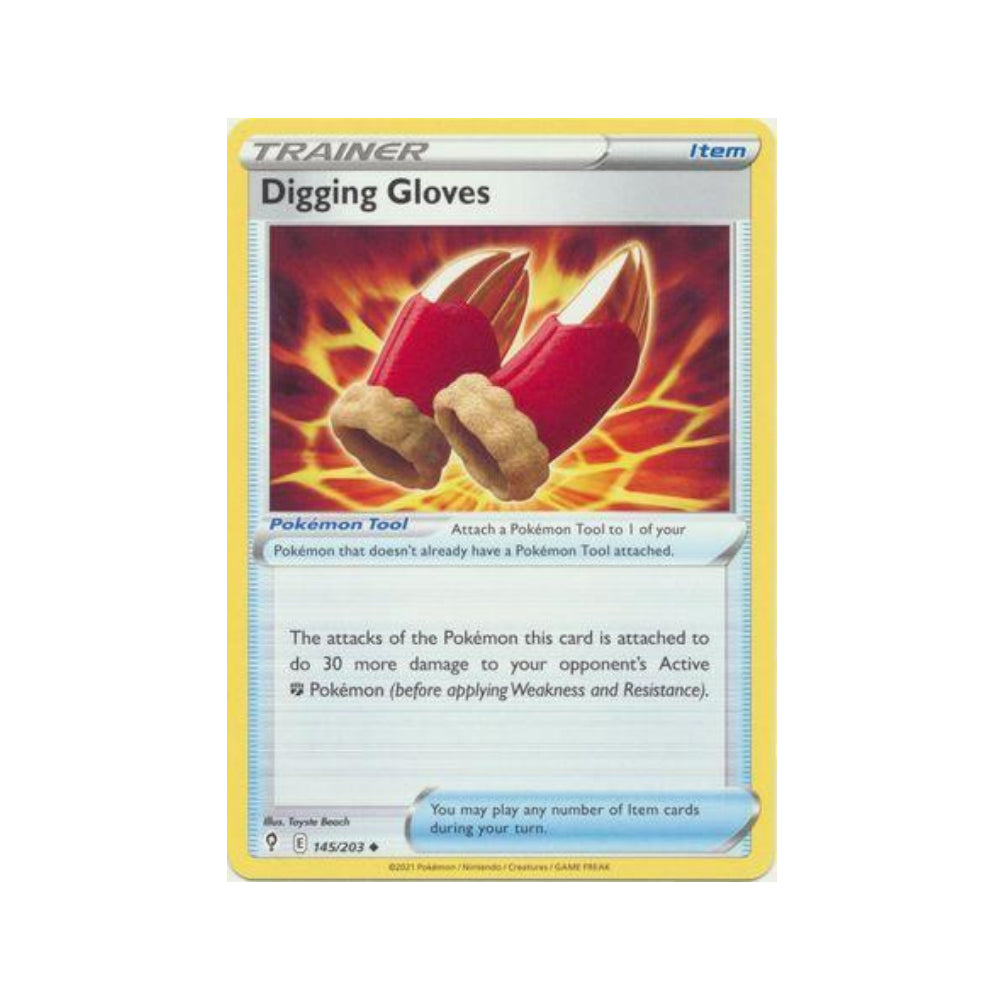 Digging Gloves 145/203 in Portuguese Evolving Skies Pokémon TCG