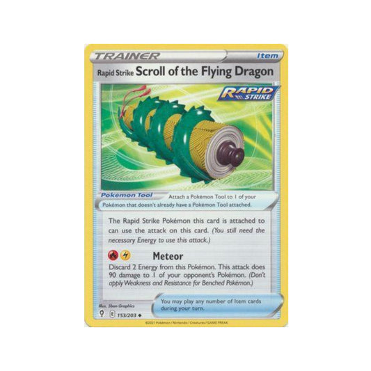 Rapid Strike Scroll of the Flying Dragon 153/203 in Portuguese Evolving Skies Pokémon TCG