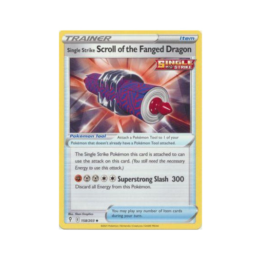 Single Strike Scroll of the Fanged Dragon 158/203 in Portuguese Evolving Skies Pokémon TCG