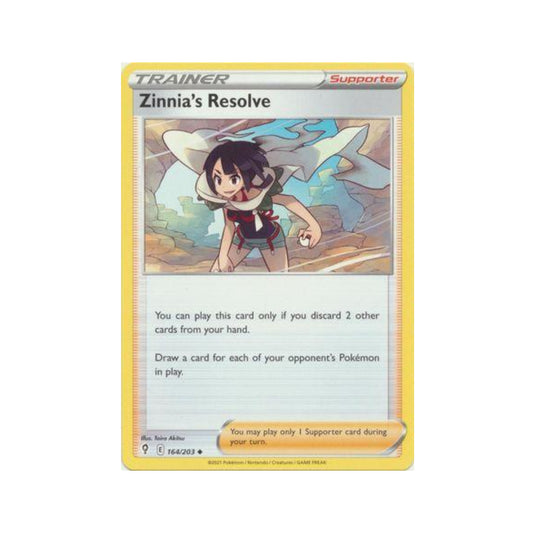 Zinnia's Resolve 164/203 in Portuguese Evolving Skies Pokémon TCG