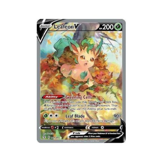 Leafeon-V 167/203 in Portuguese Evolving Skies Pokémon TCG