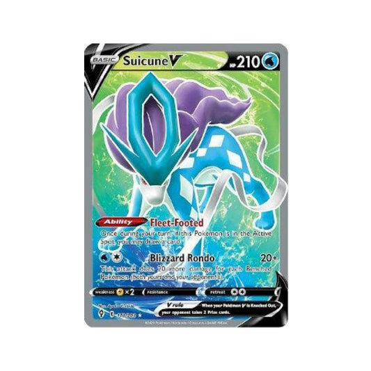 Suicune-V 173/203 in Portuguese Evolving Skies Pokémon TCG