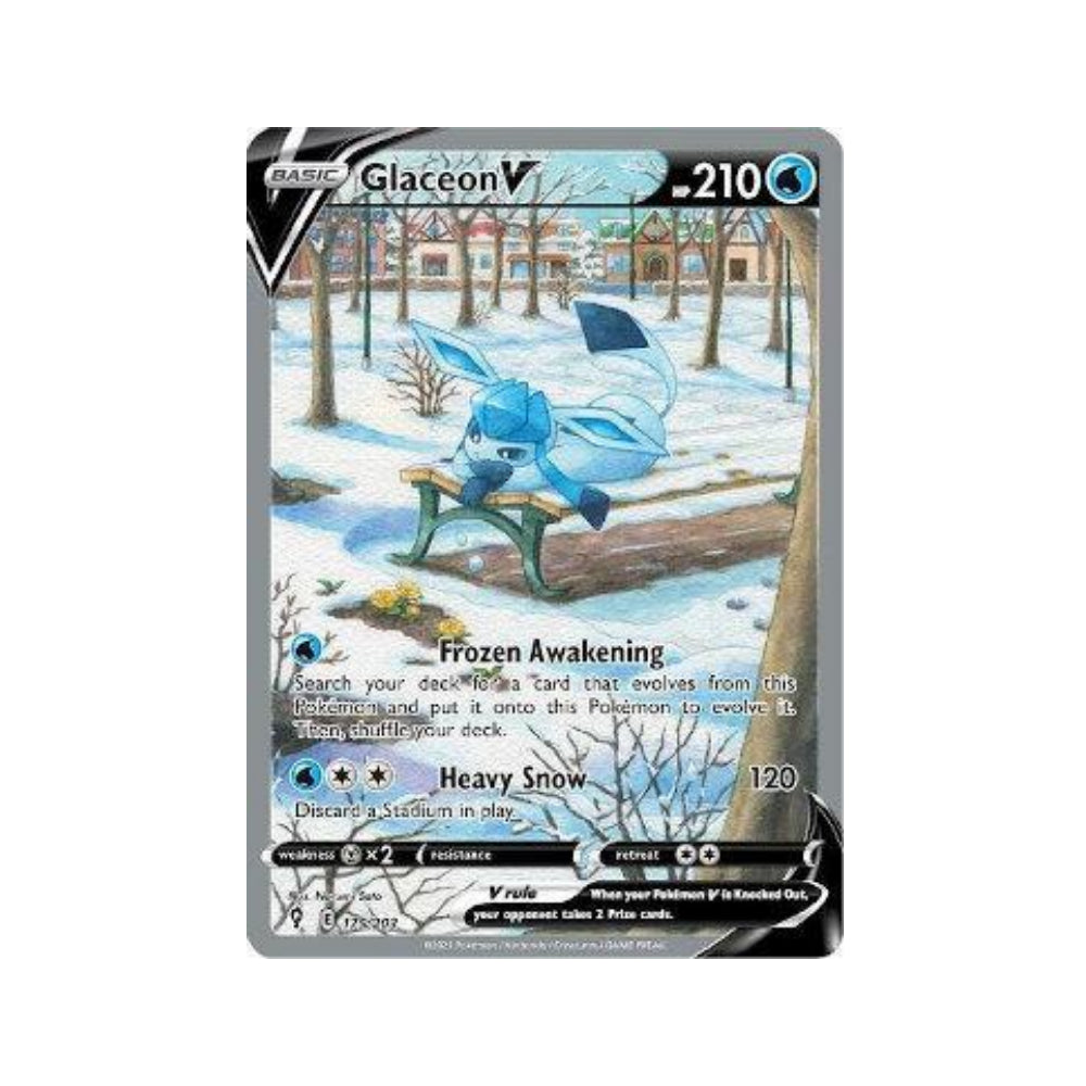 Glaceon-V 175/203 in Portuguese Evolving Skies Pokémon TCG