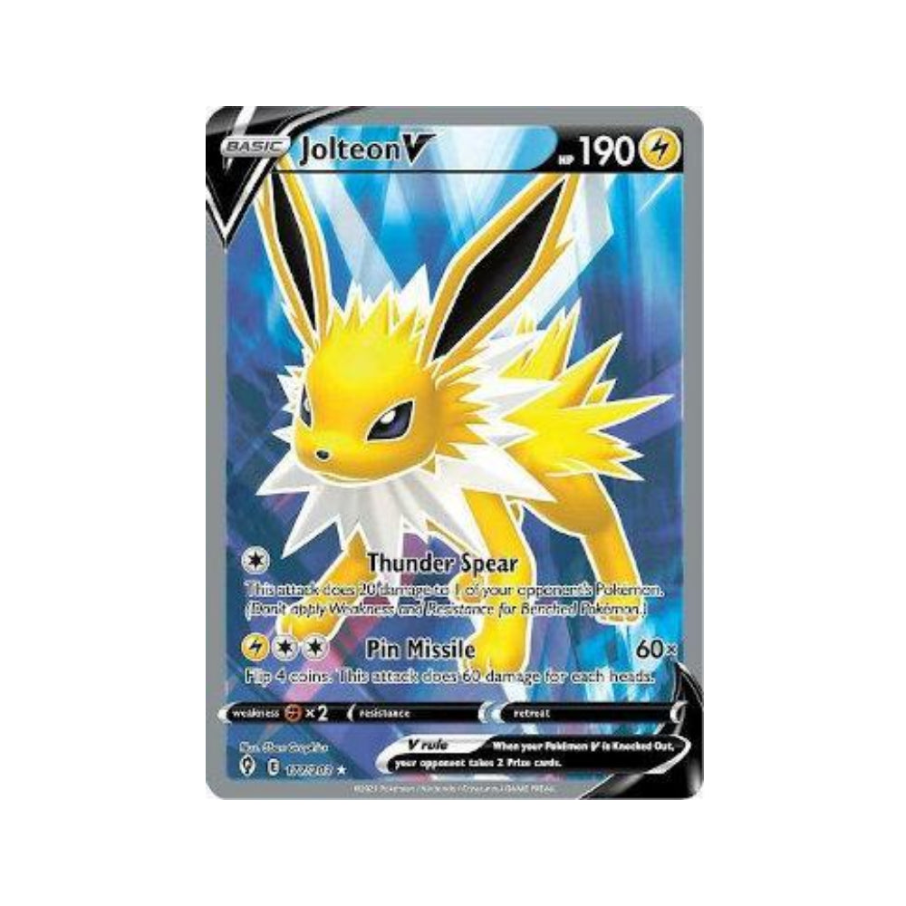 Jolteon-V 177/203 in Portuguese Evolving Skies Pokémon TCG