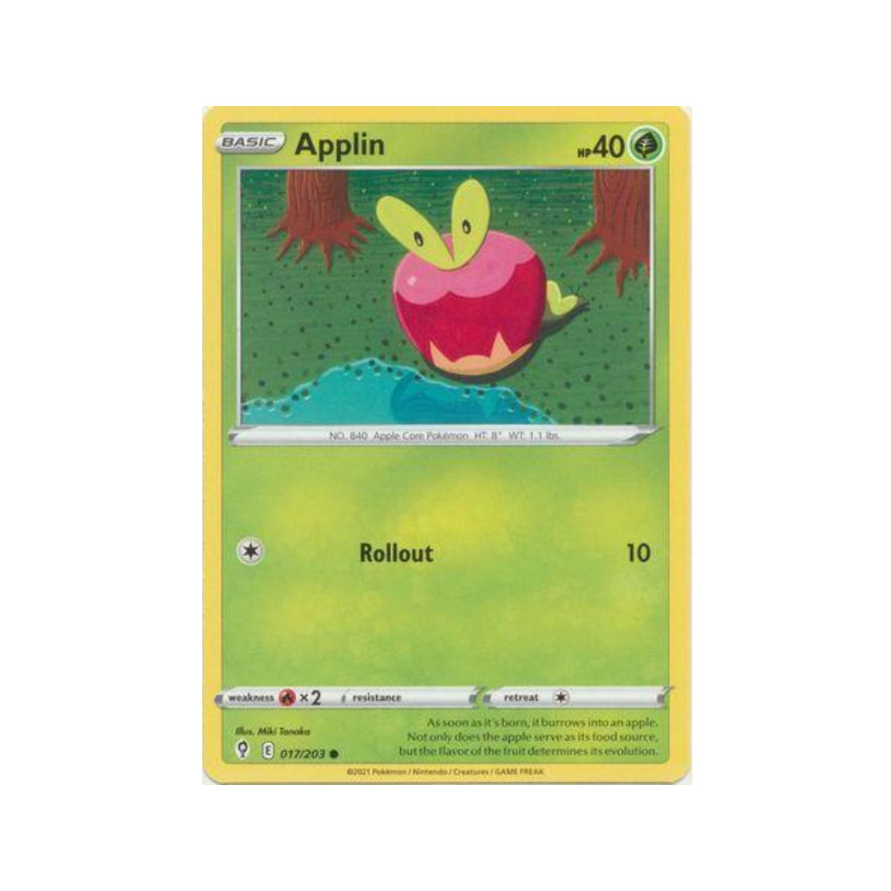 Applin 17/203 in Portuguese Evolving Skies Pokémon TCG