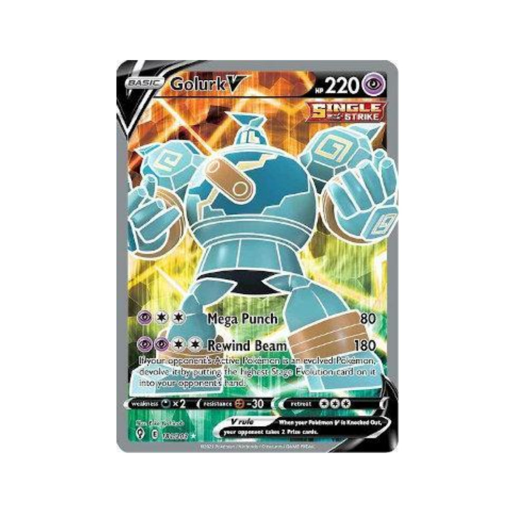 Golurk-V 181/203 in Portuguese Evolving Skies Pokémon TCG