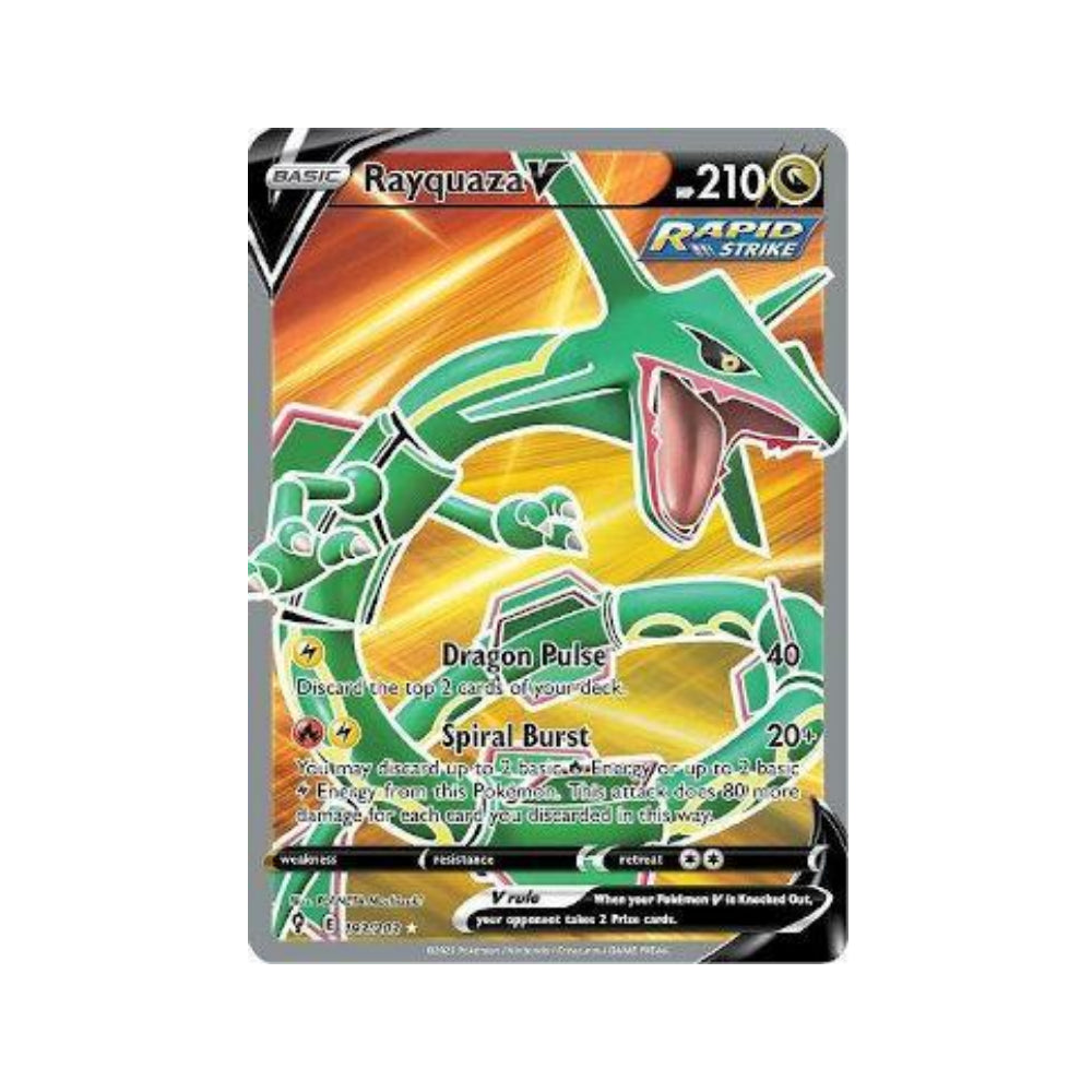 Rayquaza-V 193/203 in Portuguese Evolving Skies Pokémon TCG