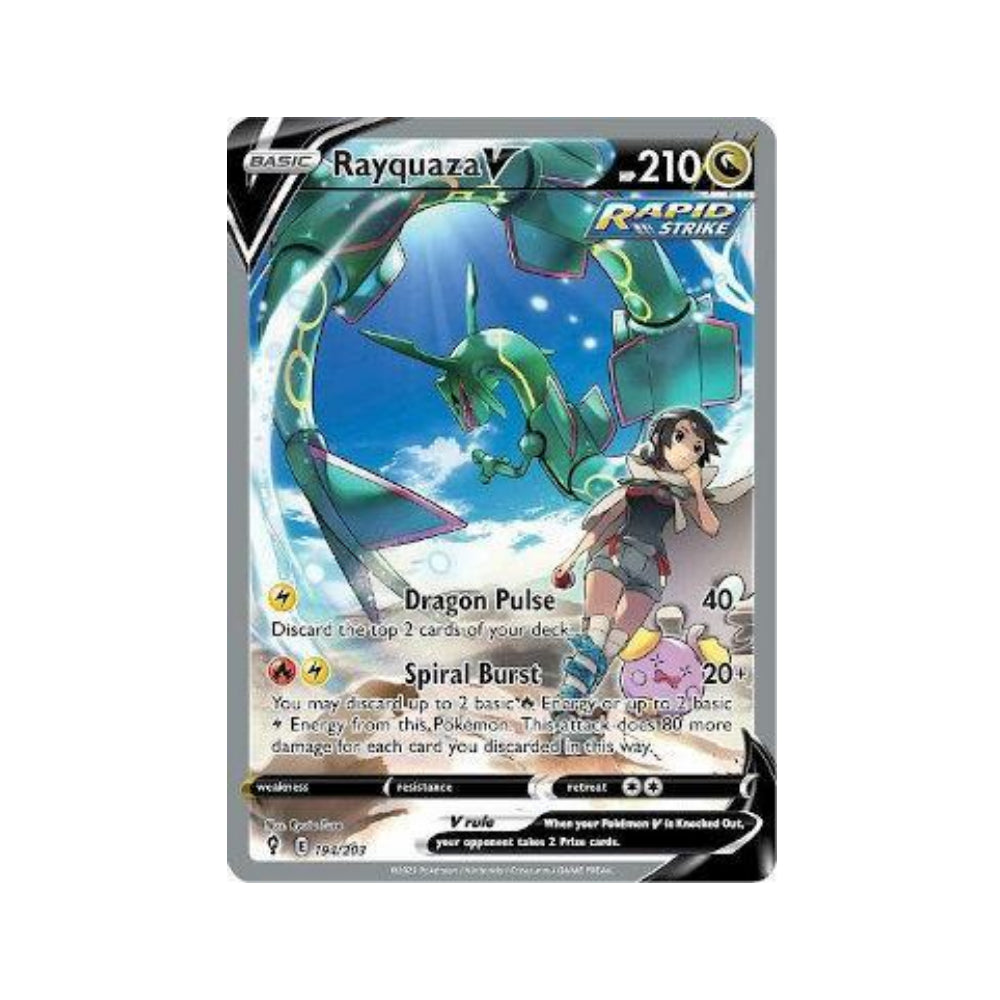 Rayquaza-V 194/203 in Portuguese Evolving Skies Pokémon TCG