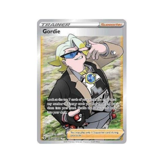 Gordie 201/203 in Portuguese Evolving Skies Pokémon TCG