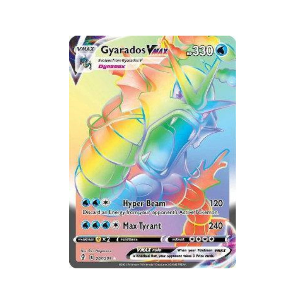 Gyarados-VMAX 207/203 in Portuguese Evolving Skies Pokémon TCG