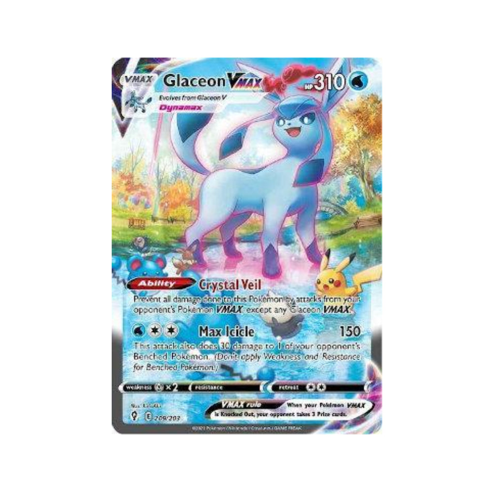 Glaceon-VMAX 209/203 in Portuguese Evolving Skies Pokémon TCG