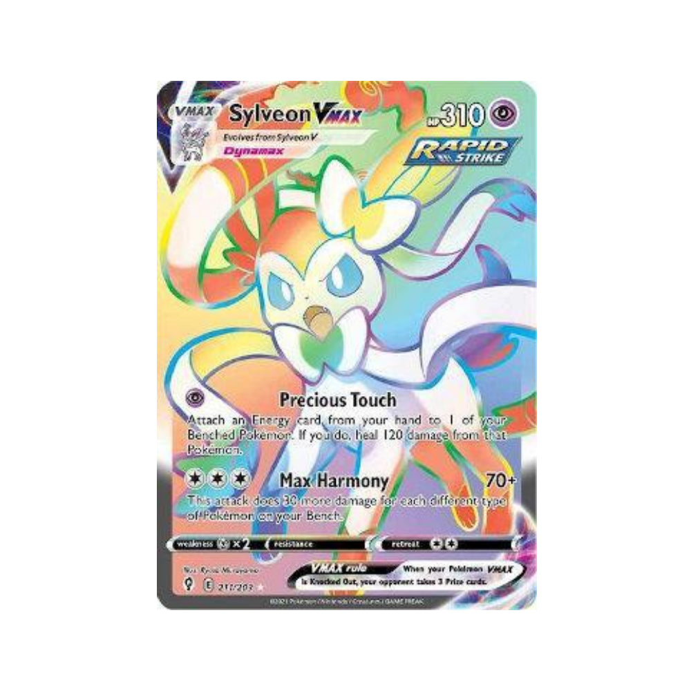 Sylveon-VMAX 211/203 in Portuguese Evolving Skies Pokémon TCG