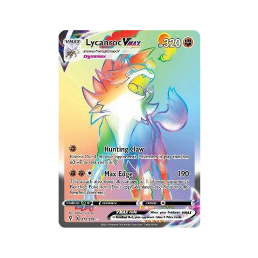 Lycanroc-VMAX 213/203 in Portuguese Evolving Skies Pokémon TCG