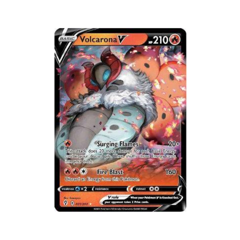 Volcarona-V 21/203 in Portuguese Evolving Skies Pokémon TCG