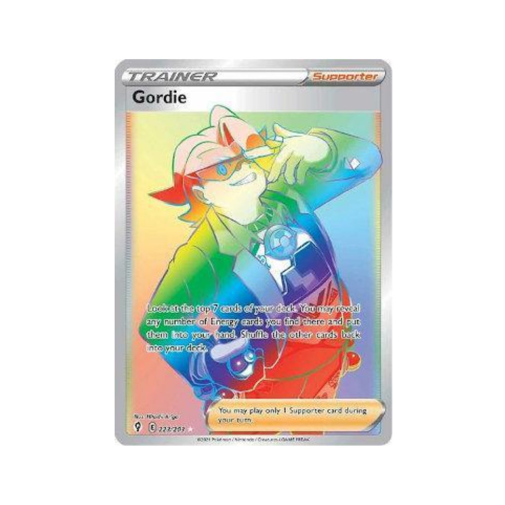 Gordie 223/203 in Portuguese Evolving Skies Pokémon TCG