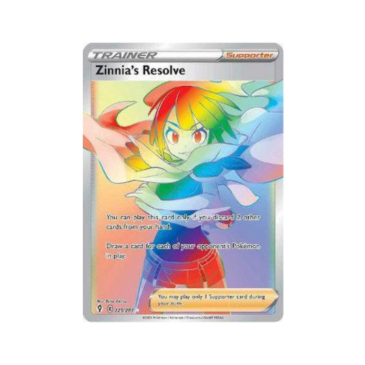 Zinnia's Resolve 225/203 in Portuguese Evolving Skies Pokémon TCG