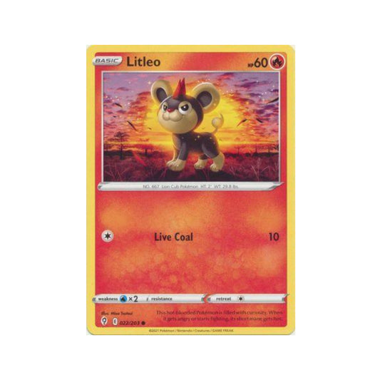 Litleo 22/203 in Portuguese Evolving Skies Pokémon TCG